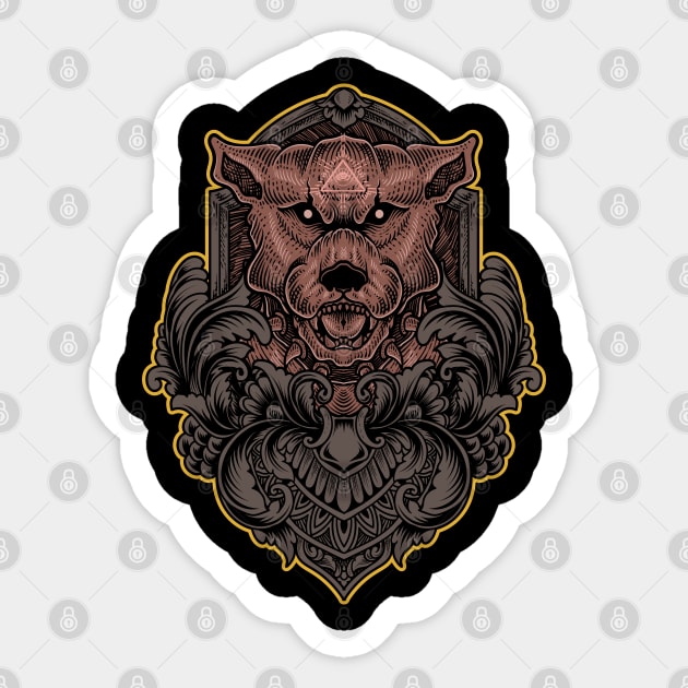 guard dog Sticker by PaperHead